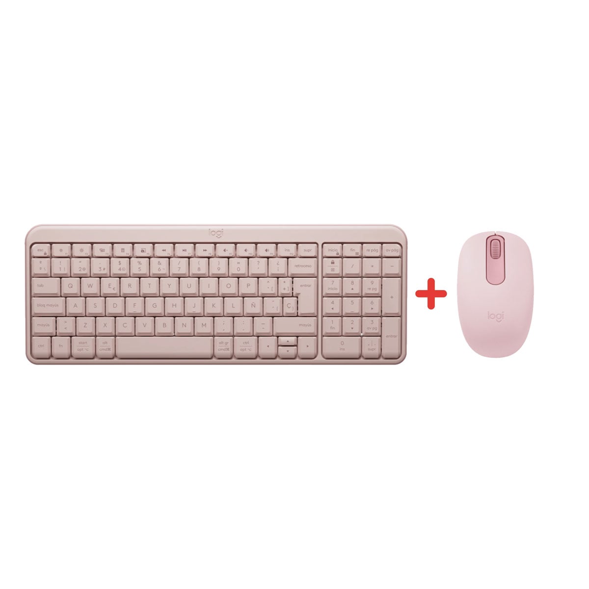 TECLADO K250 ROSADO Y MOUSE M196 BT ROSADO - 1