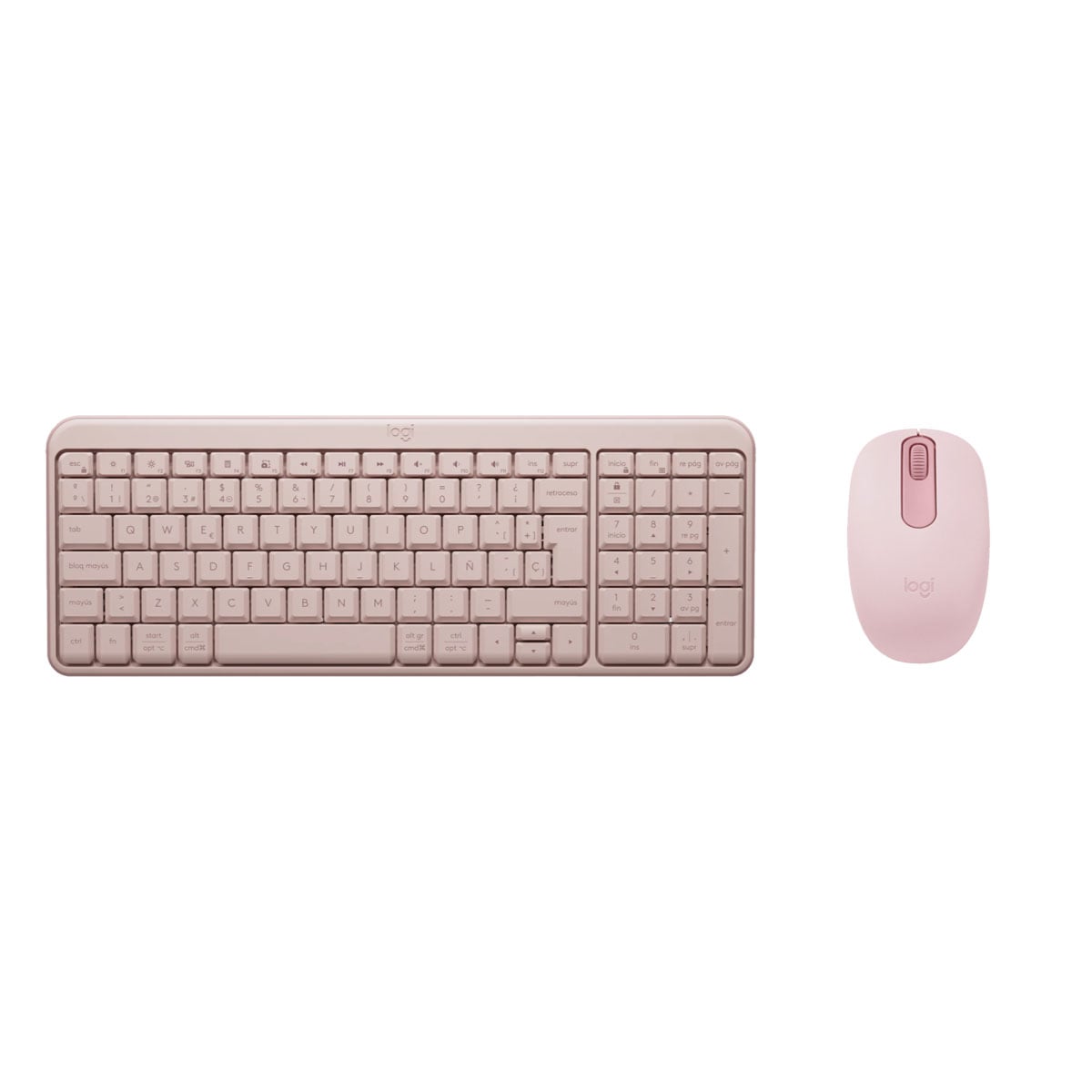 TECLADO K250 ROSADO Y MOUSE M196 BT ROSADO - 2