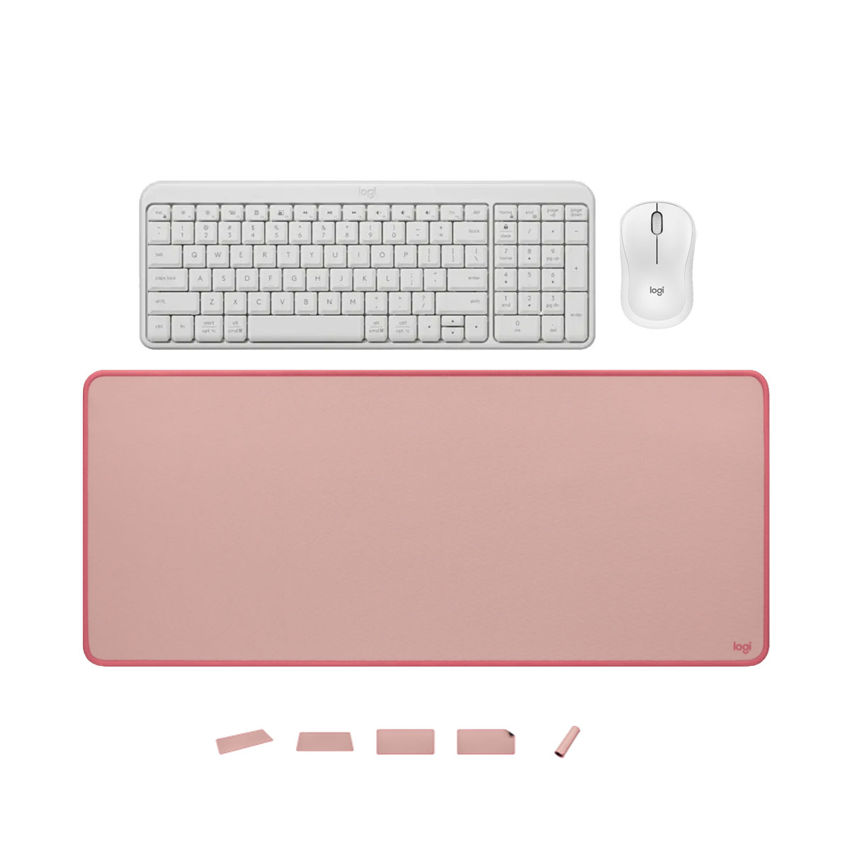 TECLADO K250 + MOUSE M240 BLANCO +PAD MOUSE ROSADO - 1