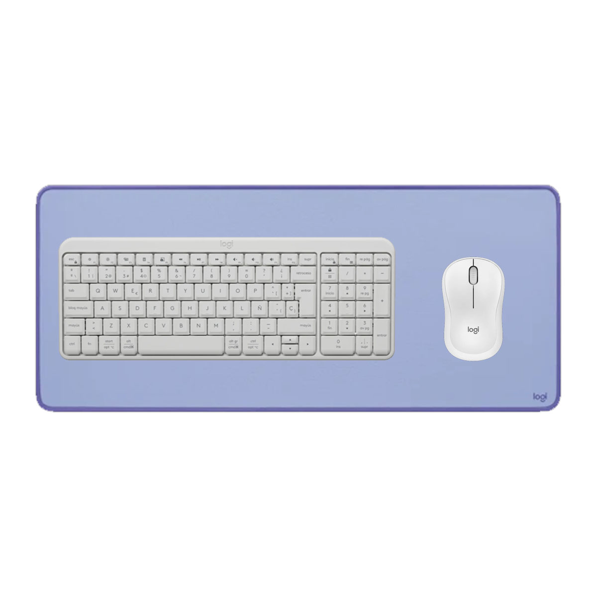 TECLADO K250 + MOUSE M240 BLANCO Y PAD MOUSE LILA - 1