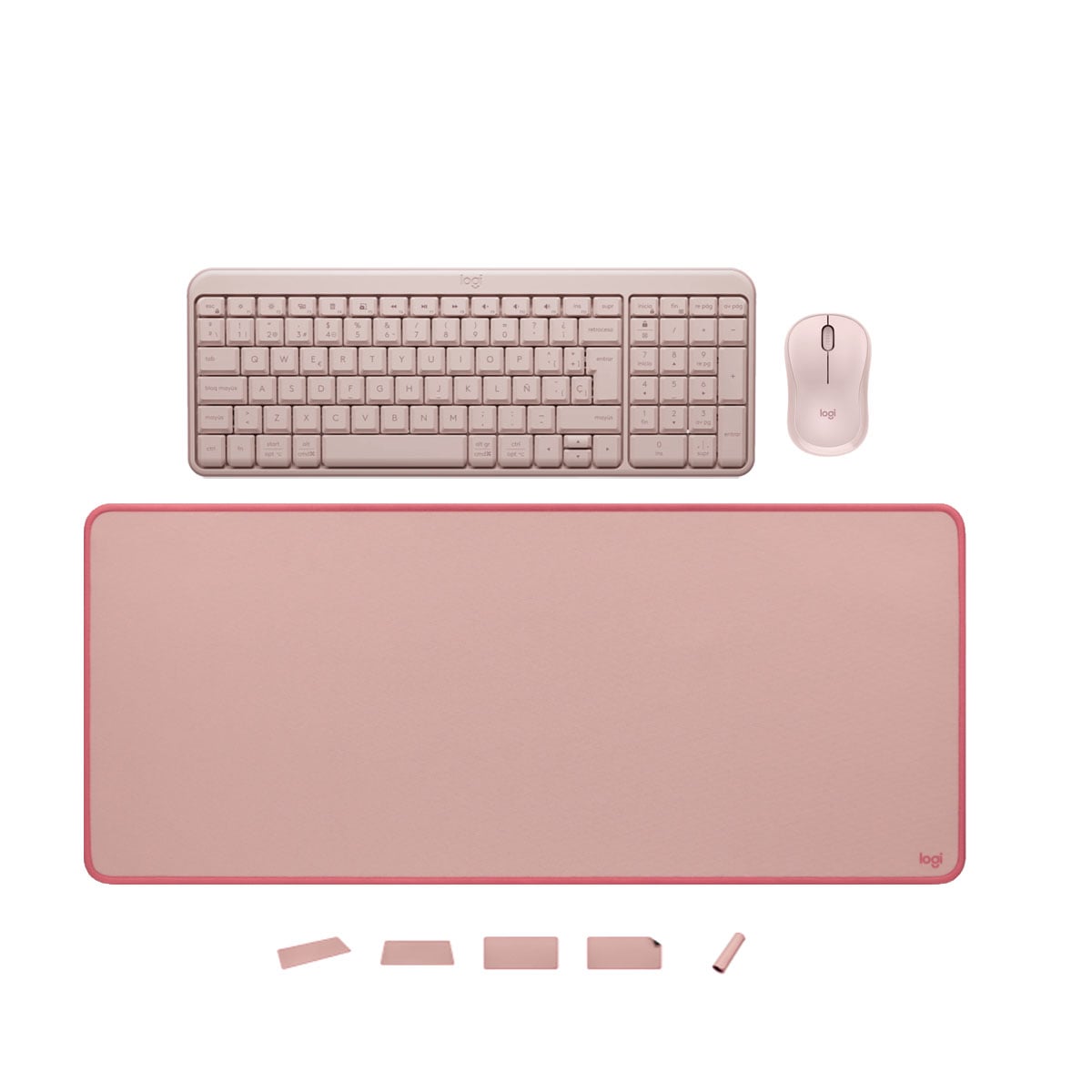 TECLADO K250 + MOUSE M240 ROSADO Y PAD MOUSE ROSADO - 1