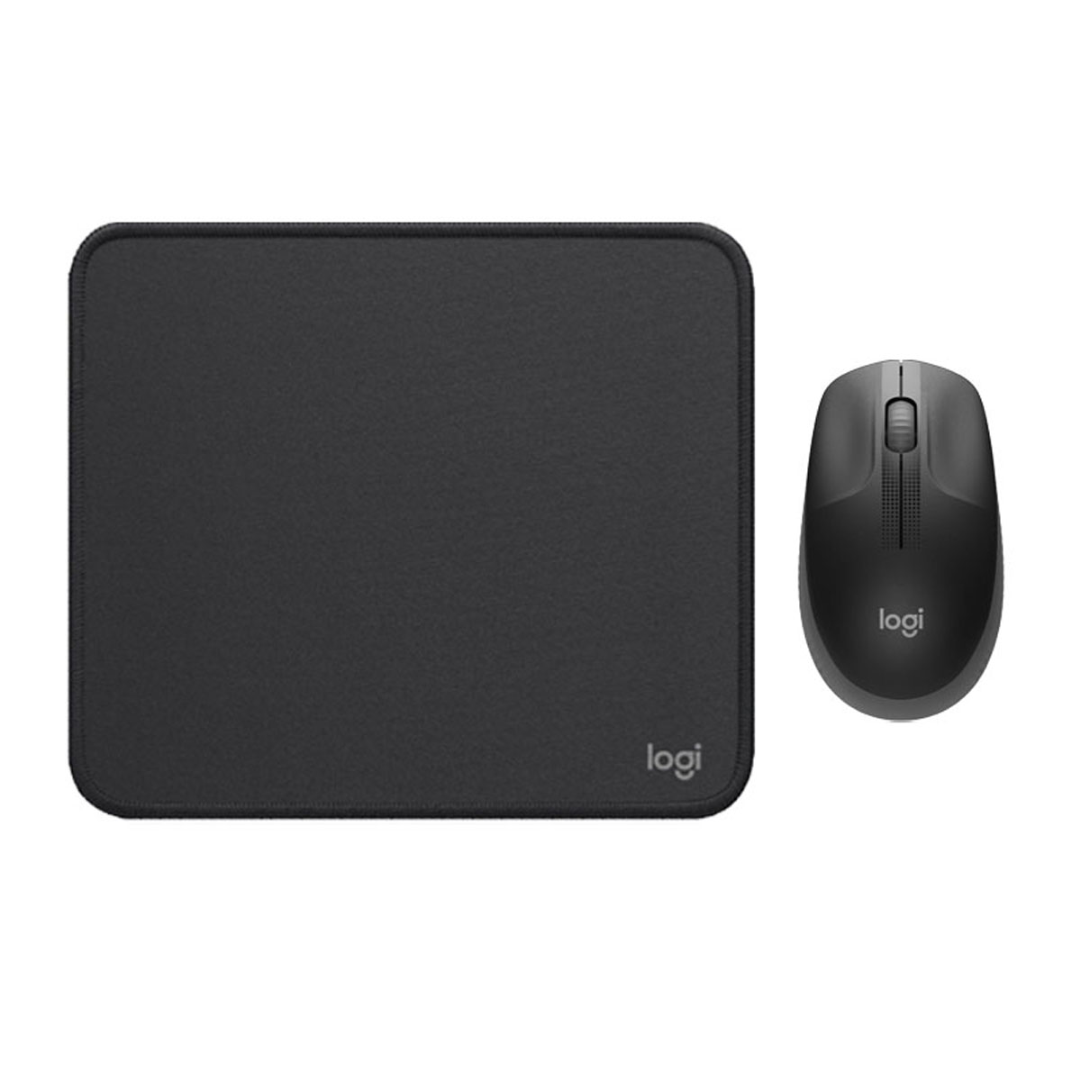 MOUSE M190 GRIS Y PAD MOUSE 200X230 NEGRO - 2