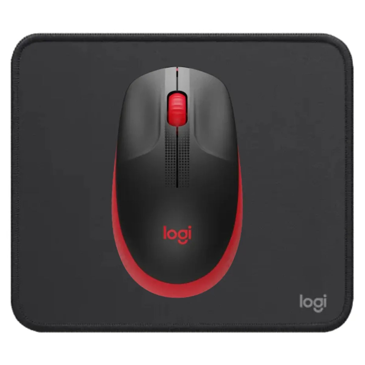 MOUSE M190 ROJO Y PAD MOUSE 200X230 NEGRO - 2