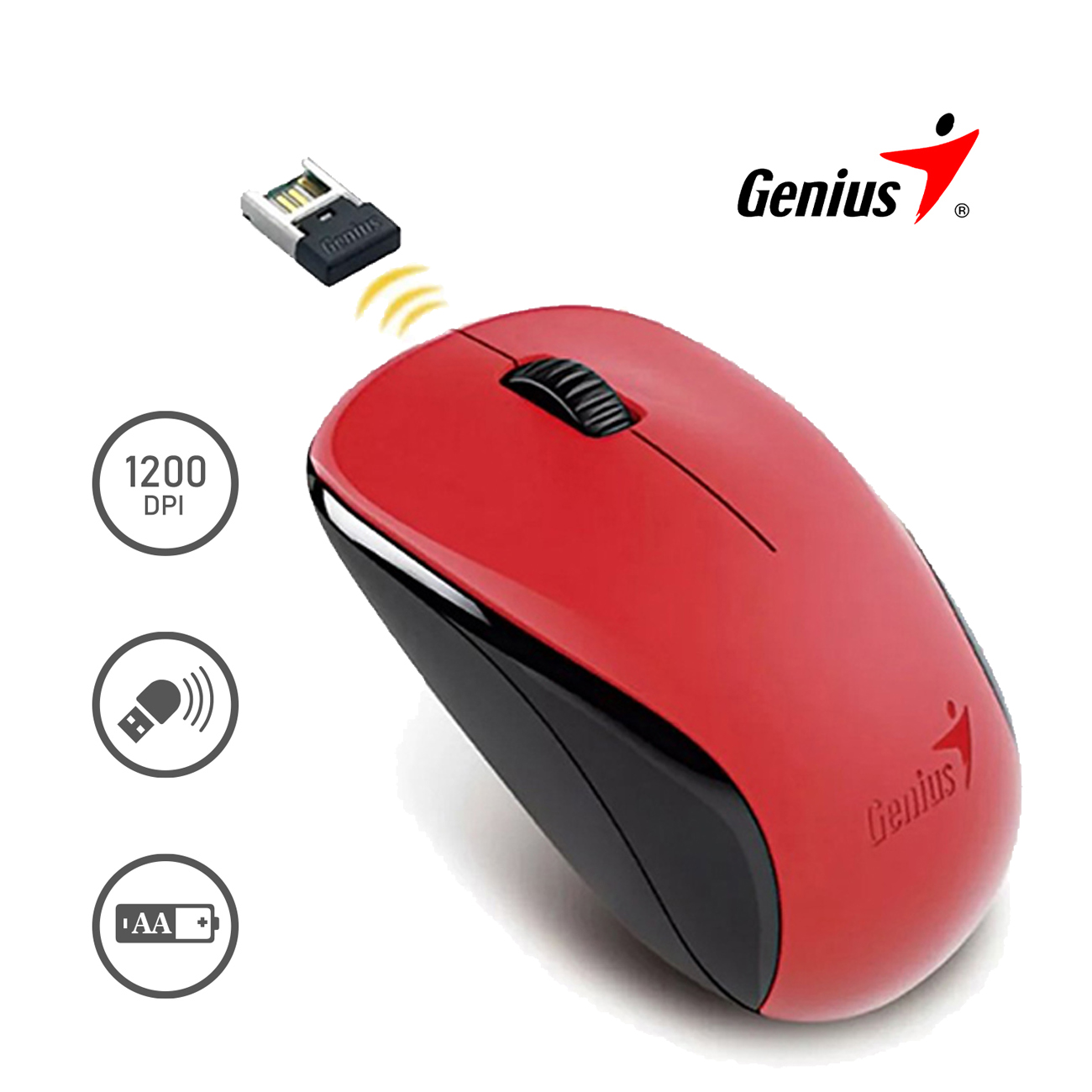 MOUSE NX-7000 ROJO + PAD MOUSE G-WMP 100 C/DESCANSADOR NEGRO - 2