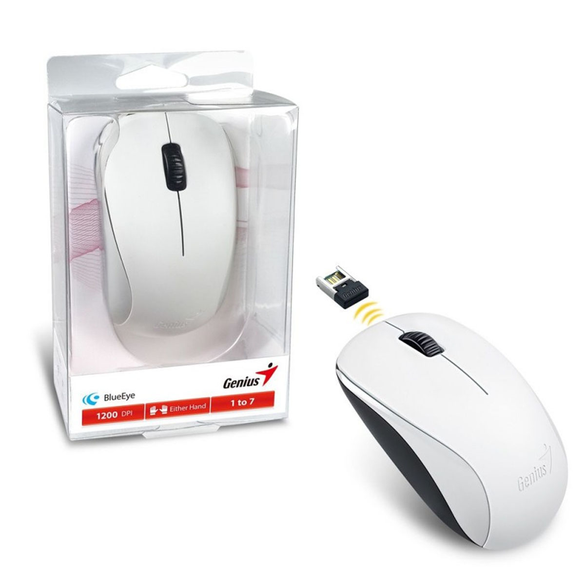 MOUSE NX-7000 BLANCO + PAD MOUSE G-WMP 100 C/DESCANSADOR NEGRO - 3