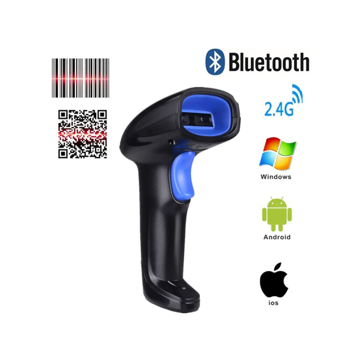 LECTOR PORTÁTIL ESCANER DE CÓDIGO DE BARRAS BLUETOOTH INALÁMBRICO 2D 1D YHD-1100DB - 2