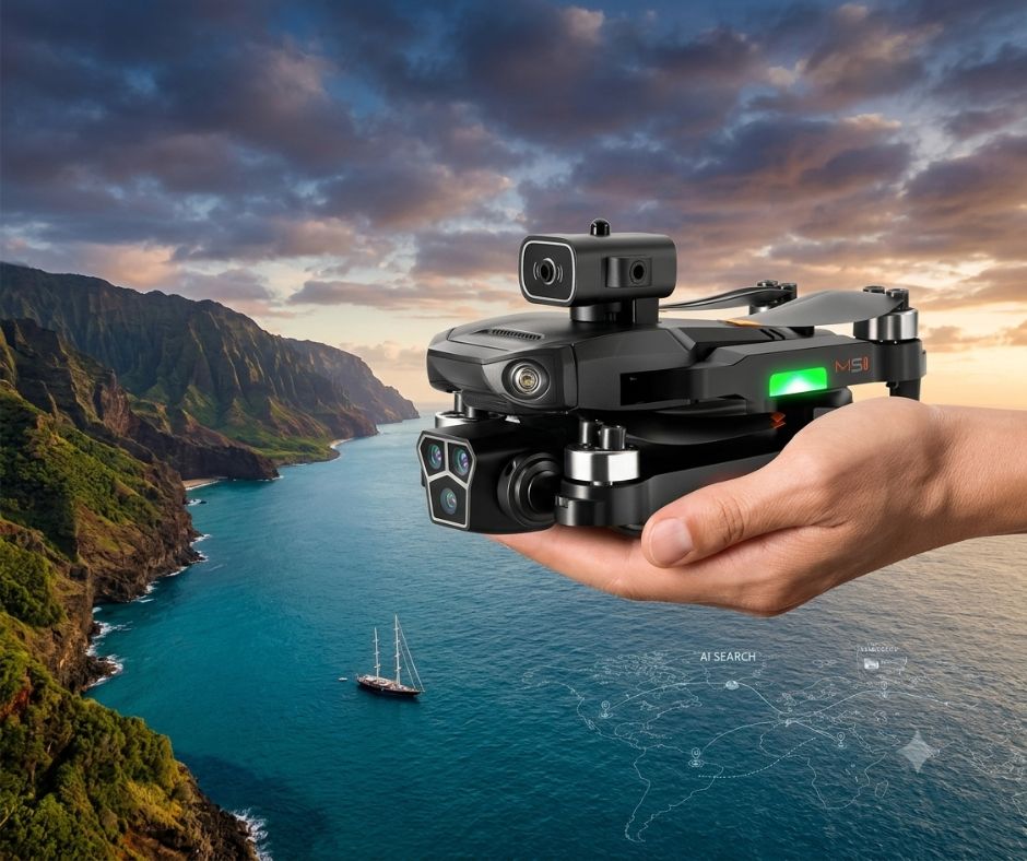 DRON CUADRICOPTERO 6K CINEMA 4K + DUAL CAMARA + GPS + WIFI + 5G + 3 BATERÍAS - 2