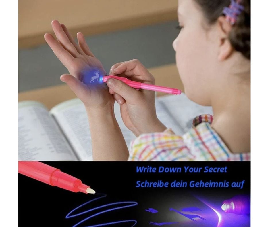 BOLÍGRAFO LAPIZ ESPÍA CON LUZ LED TINTA INVISIBLE - 5