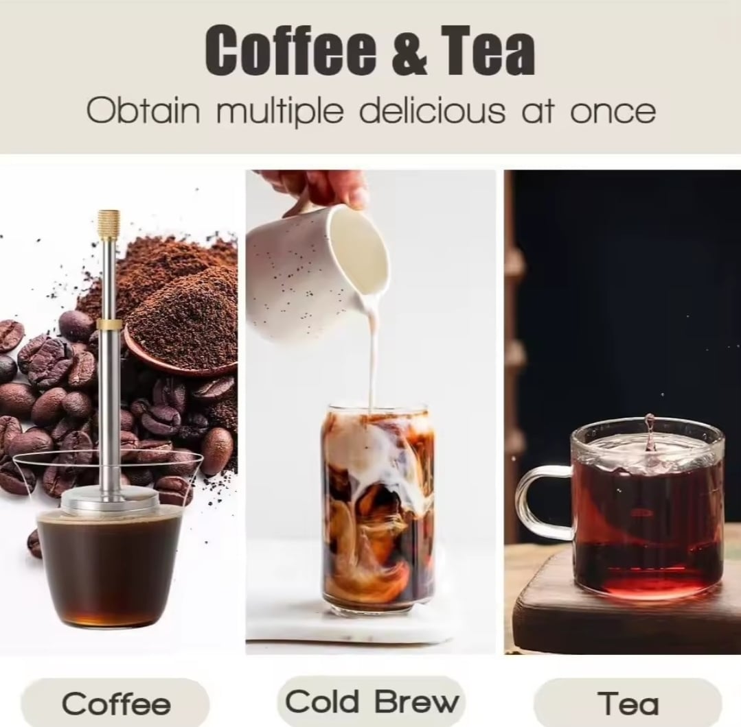 INFUSOR DE TÉ Y CAFÉ TIPO PRENSA / MEZCLADOR DE LIBERACIÓN RÁPIDA - 6