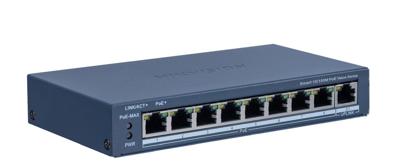 SWITCH 8 PUERTOS POE HIKVISION, PARA CÁMARAS - 1