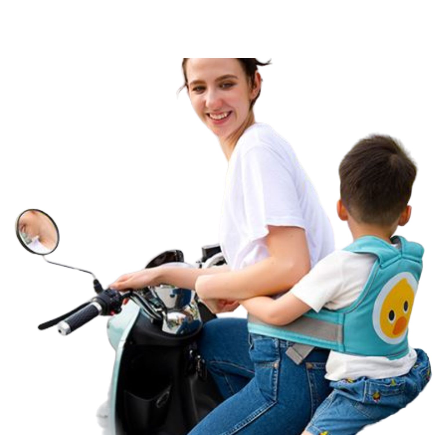 CINTURON SEGURIDAD NIÑOS MOTOS PATITO VERDE - 2
