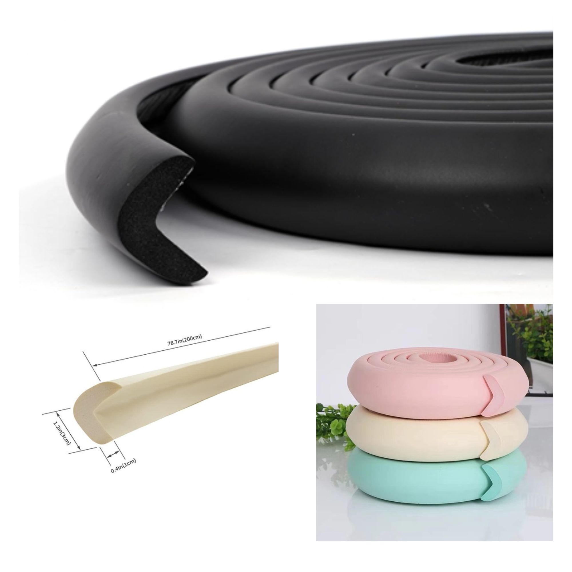 PROTECTOR FILOS ROLLO L X 2 MTS SET 2 UNDS NEGRO - 4