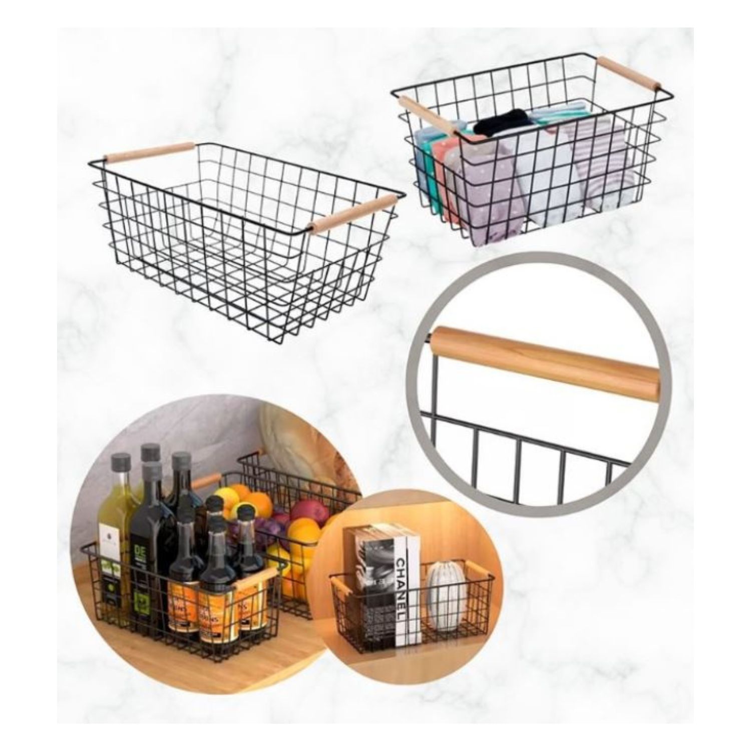 CANASTILLA ORGANIZADOR METAL PACK 3 UNIDS - 3