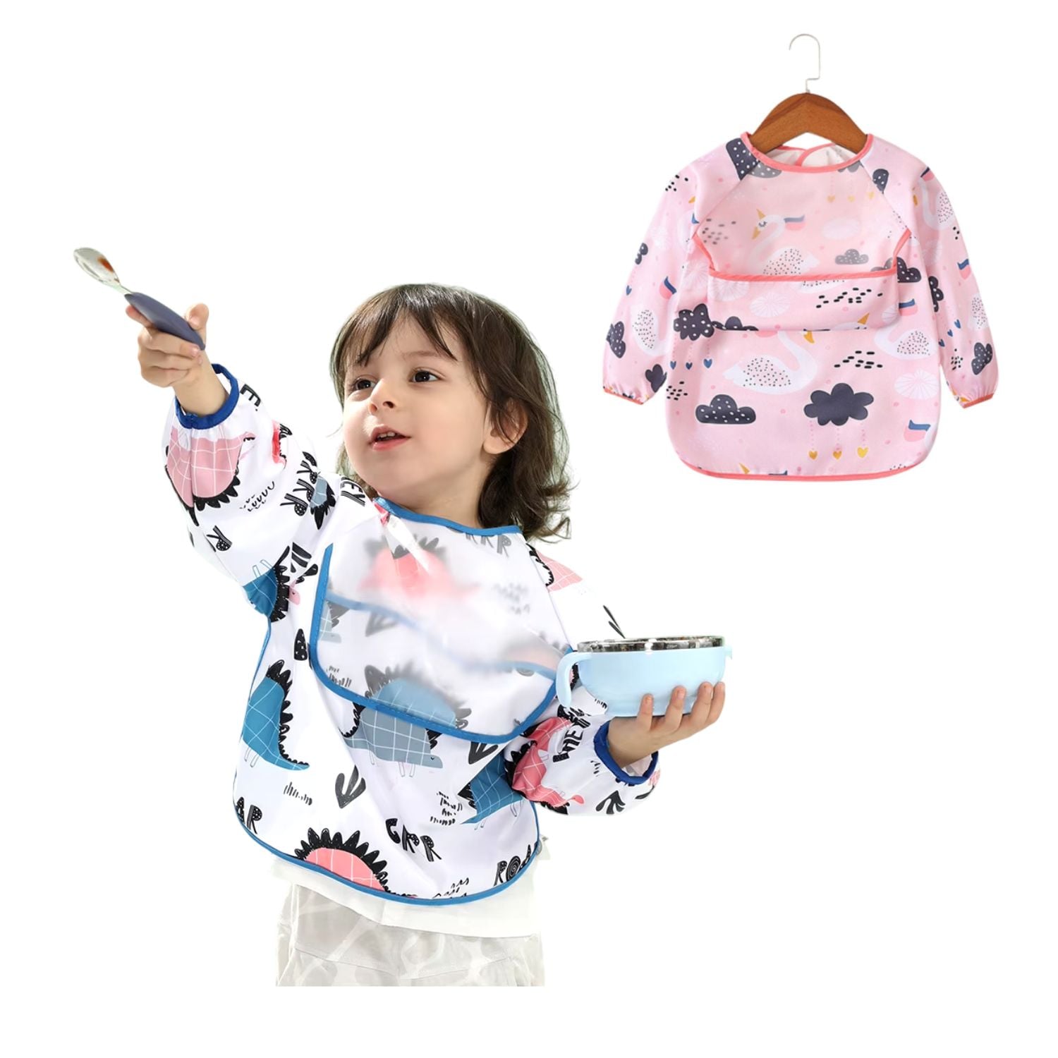 MANDIL INFANTIL CON MANGAS CISNE SET 2 UNDS - 6
