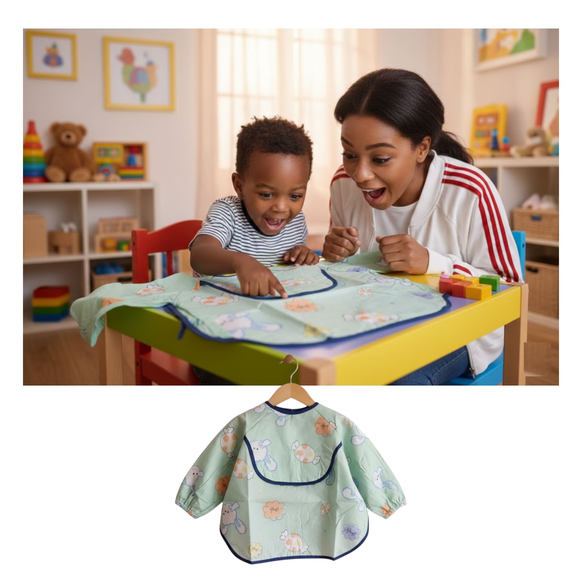 MANDIL INFANTIL CON MANGAS CUTE SET 2 UNDS - 3
