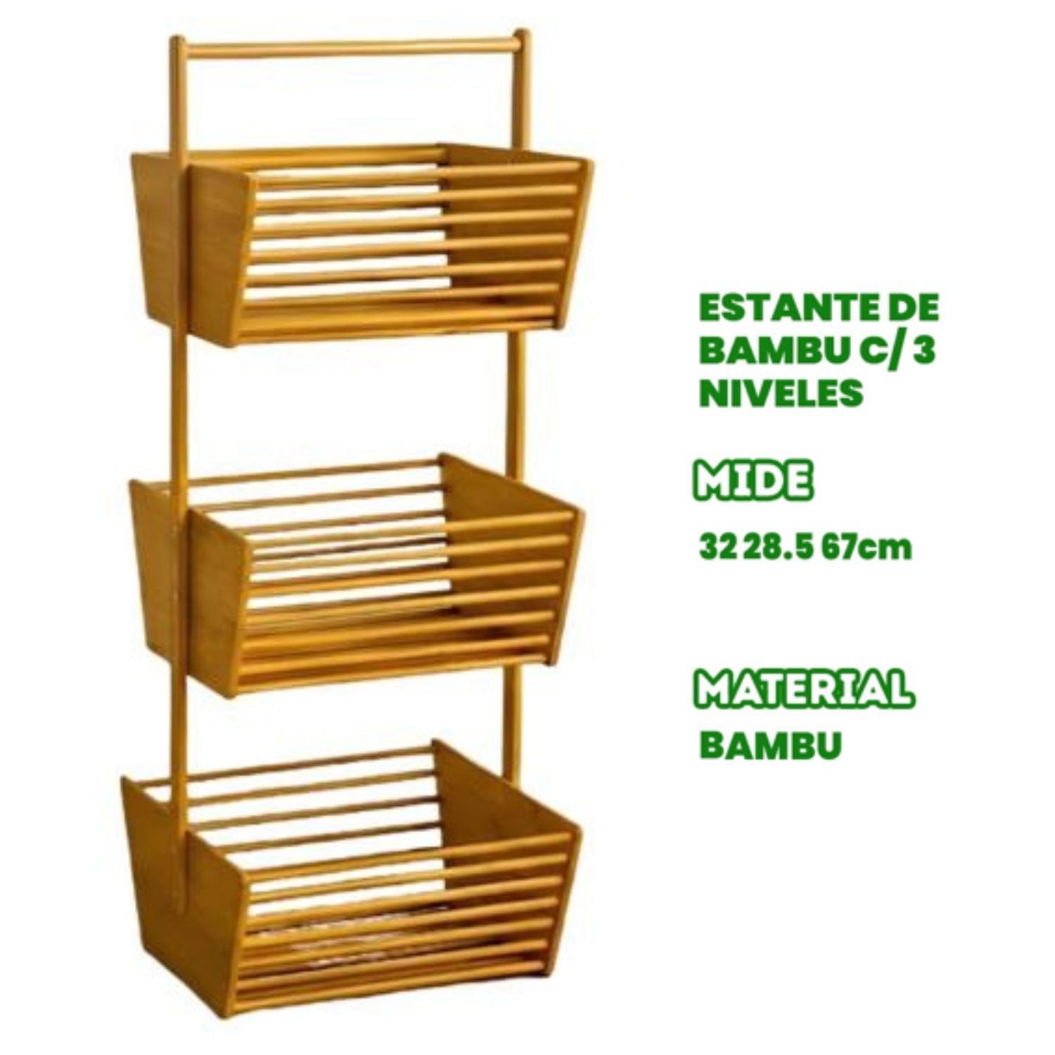 BANDEJA MULTIUSO DE BAMBU CON 3 NIVELES RJ2 - 6