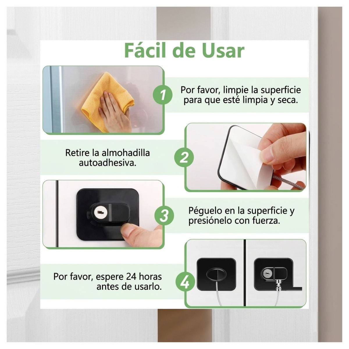 SEGURO MULTIUSO CON CHAPA Y CABLE METAL JGO 2 UNDS - 6