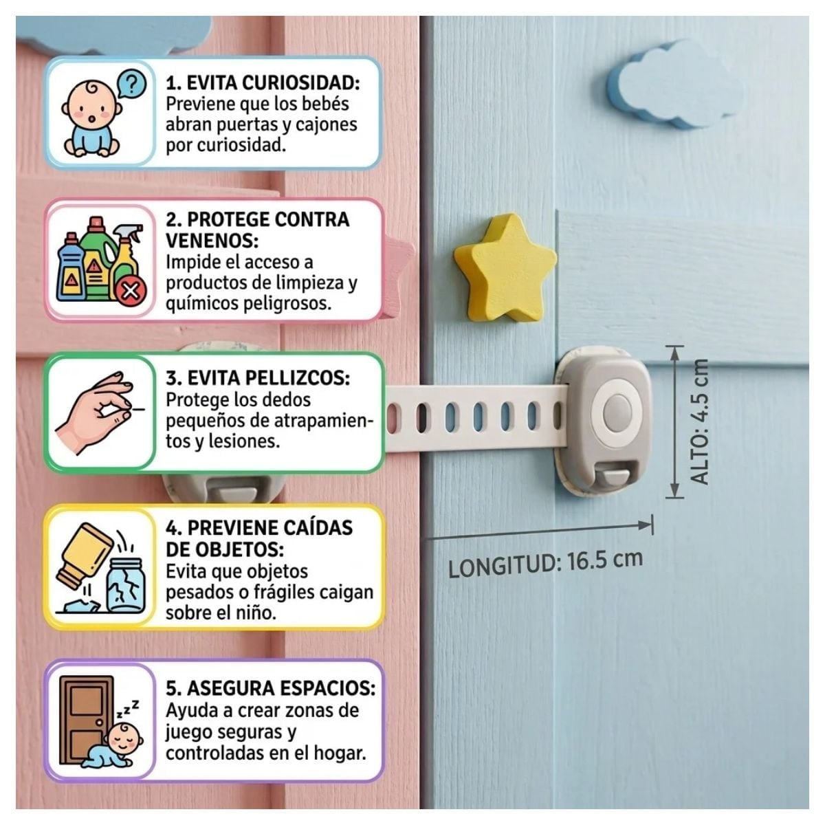 SEGURO CAJON Y PUERTA INFANTIL SET X 8 UNDS SCG2 - 5