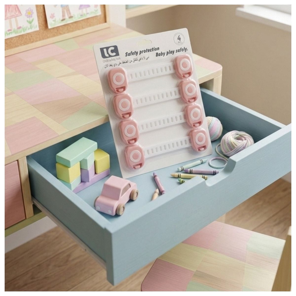 SEGURO CAJON Y PUERTA INFANTIL SET X 8 UNDS SCR1 - 6