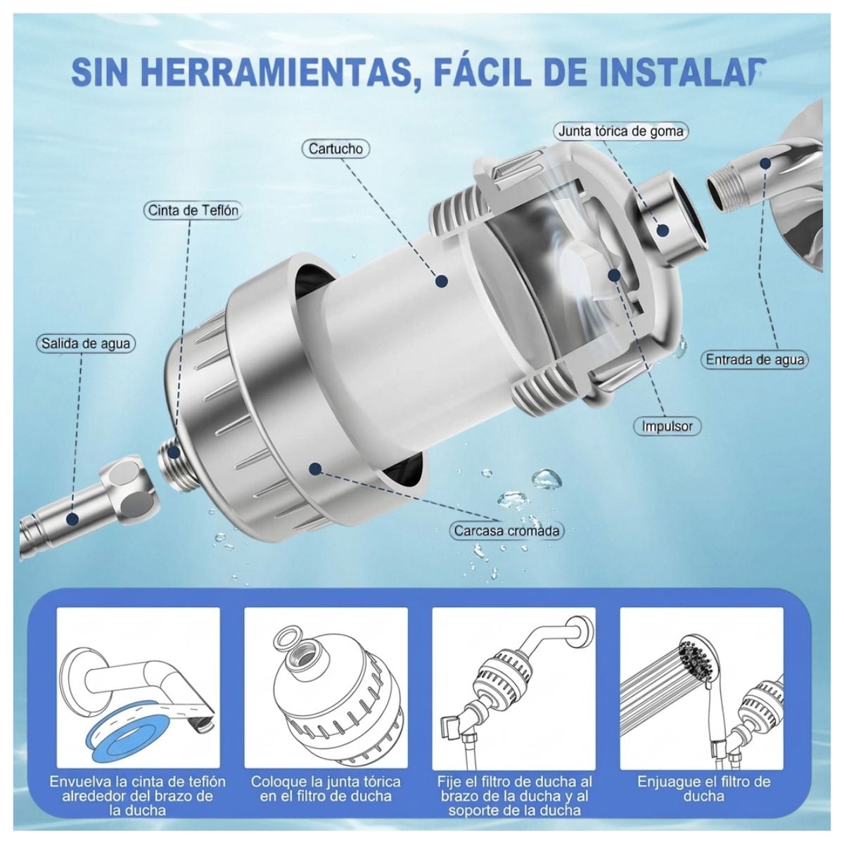 FILTRO UNIVERSAL DE AGUA PARA DUCHA - 3