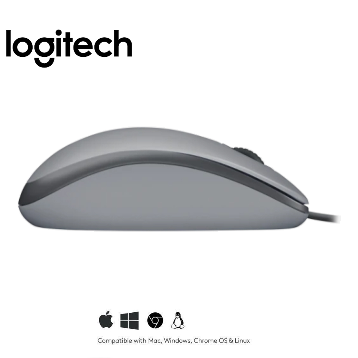 MOUSE LOGITECH M110 ÓPTICO CABLE USB GRIS - 3