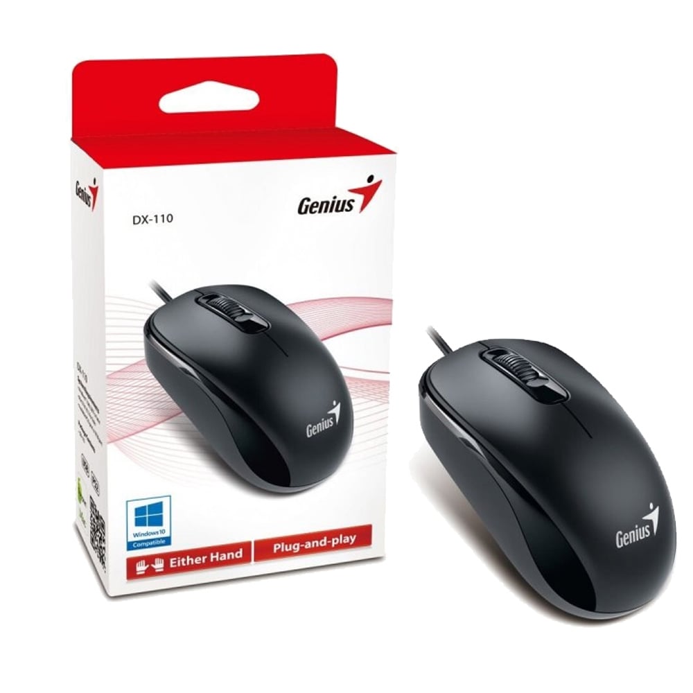 MOUSE GENIUS DX-110 USB OPTICO 1000 DPI BLACK - 3