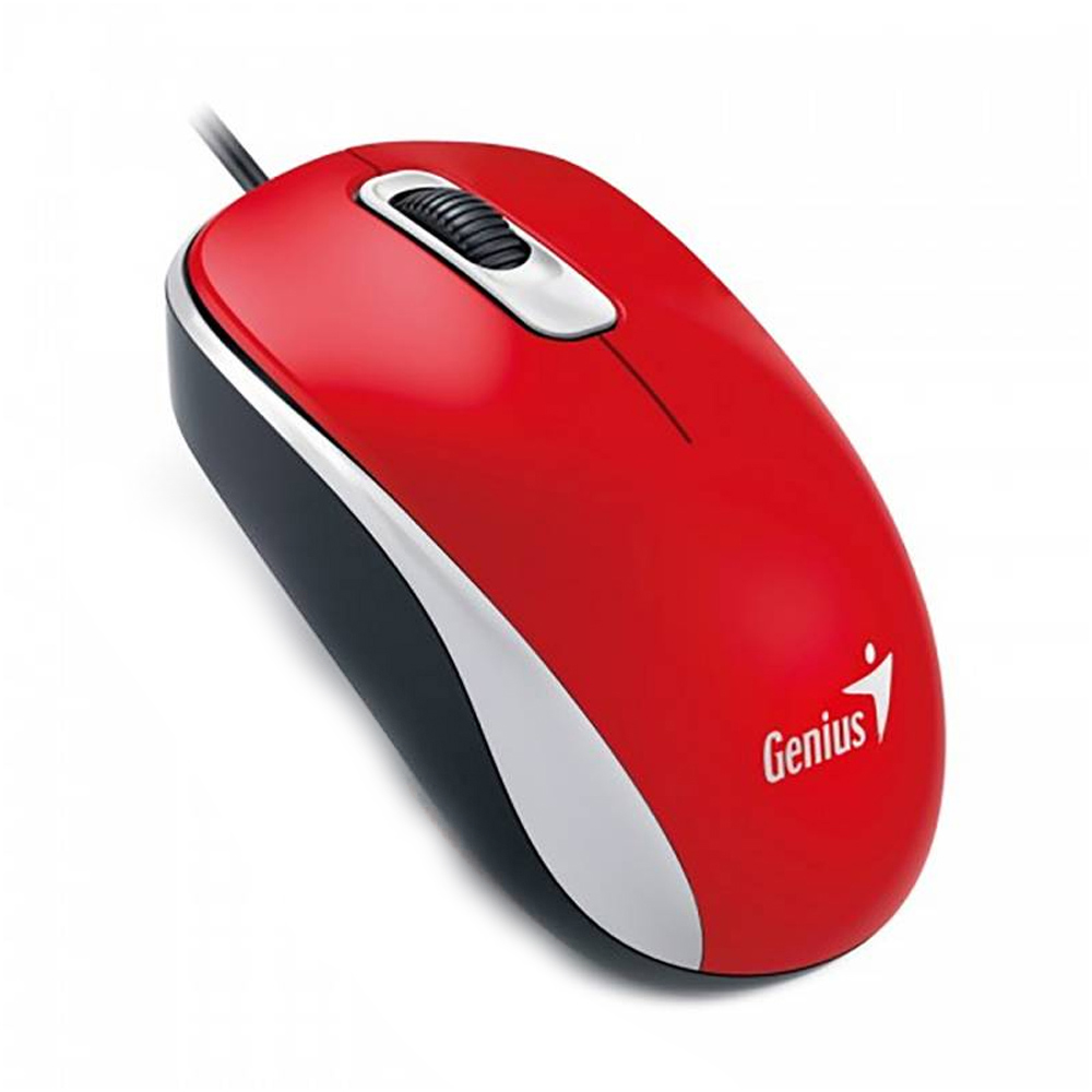MOUSE GENIUS DX-110 USB OPTICO 1000 DPI RED - 1