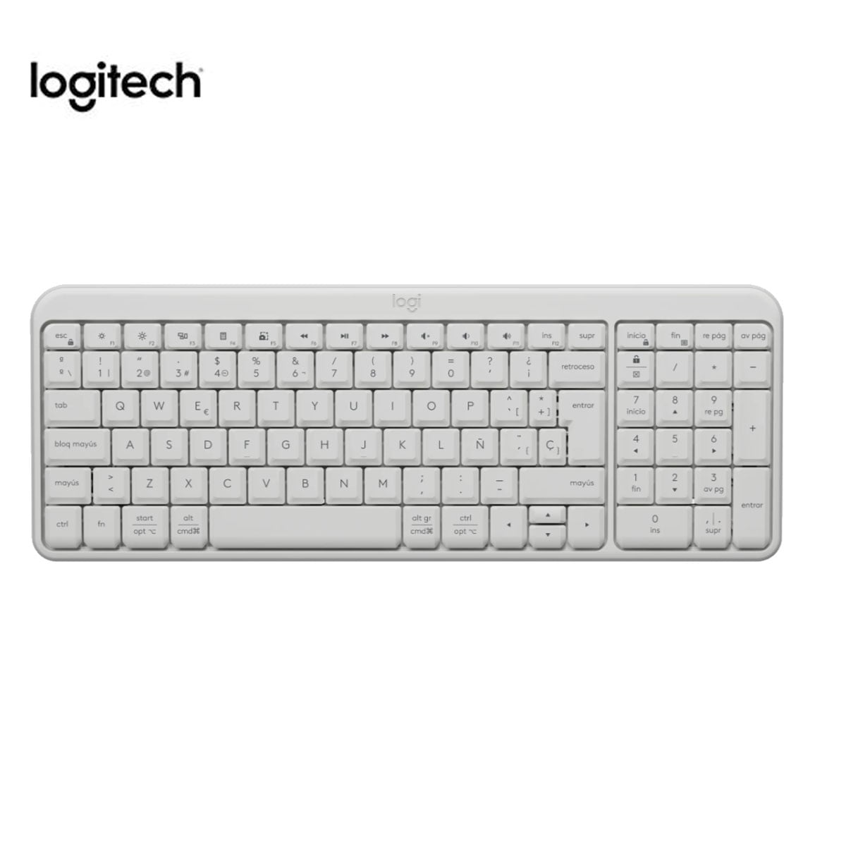 KIT LOGITECH TECLADO K250 + MOUSE M196 BLANCO +PAD MOUSE 30X70 GRIS - 3