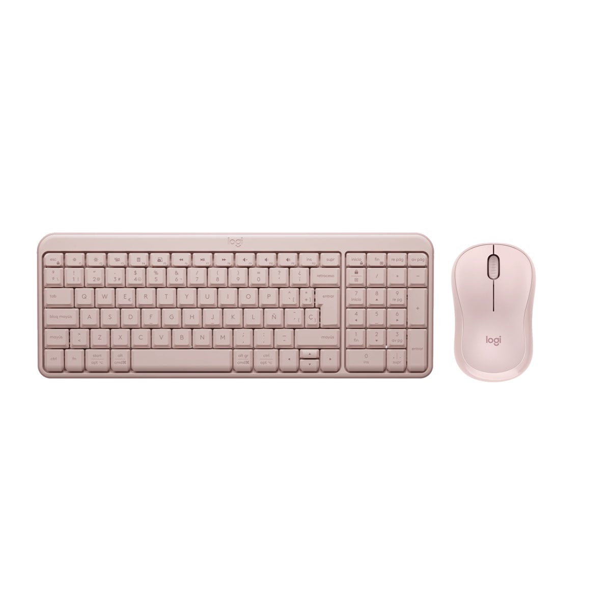 KIT TECLADO K250 Y MOUSEM240 BT INALÁMBRICO ROSADO - 1