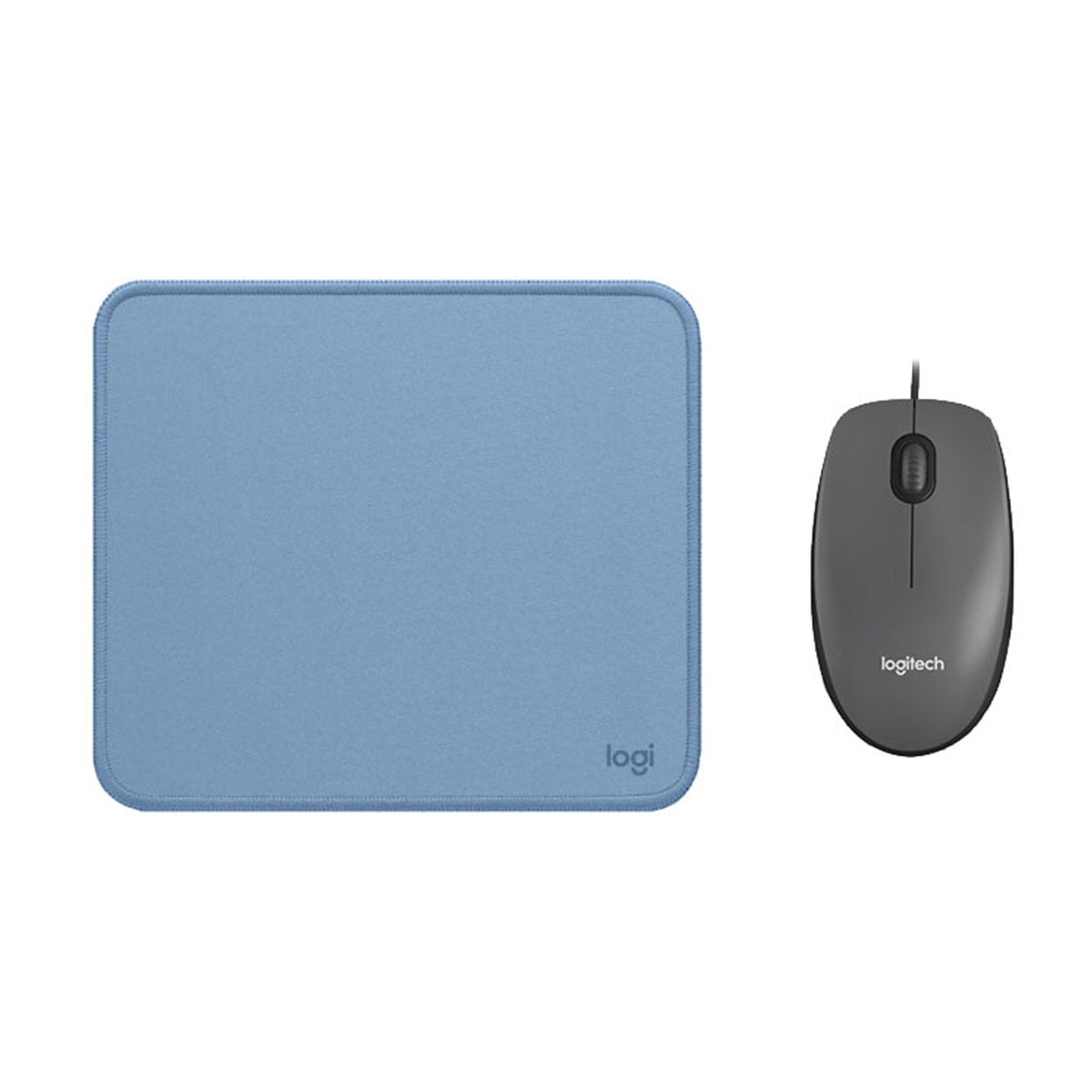 KIT LOGITECH MOUSE M90 GRIS PAD MOUSE 200X230 AZUL - 1