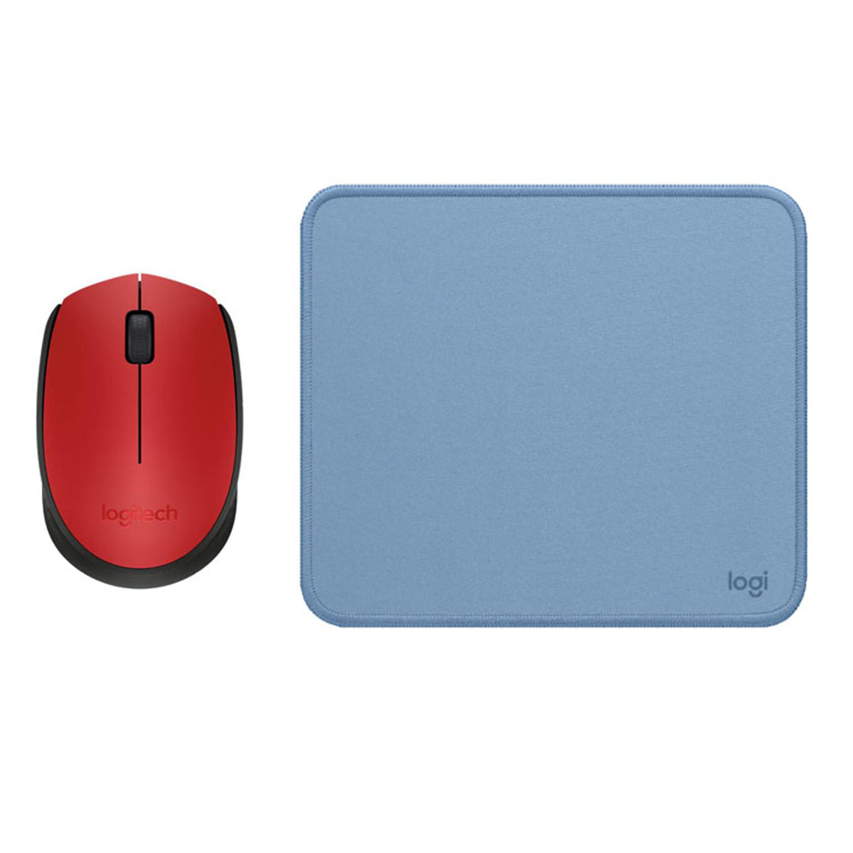 COMBO LOGITECH MOUSE M170 ROJO PAD MOUSE 200X230 AZUL - 1