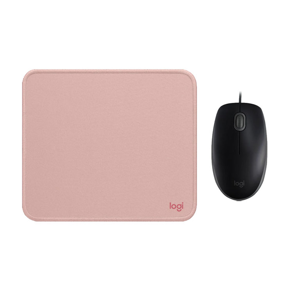 KIT LOGITECH MOUSE M110 NEGRO PAD MOUSE 200X230 ROSADO - 1