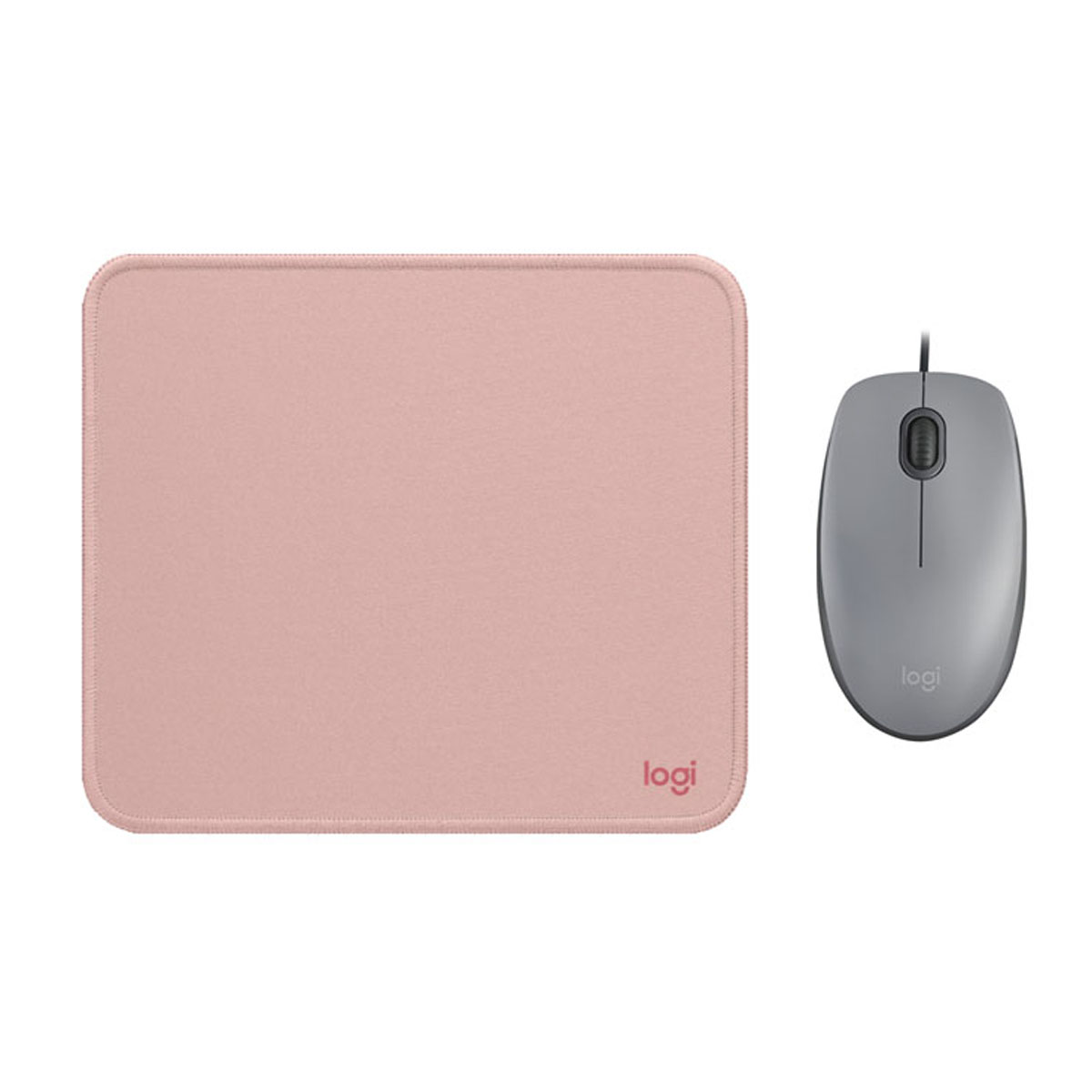 KIT LOGITECH MOUSE M110 GRIS PAD MOUSE 200X230 ROSADO - 1