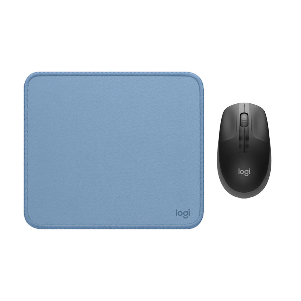 KIT LOGITECH MOUSE M190 NEGRO PAD MOUSE 200X230 AZUL - 1