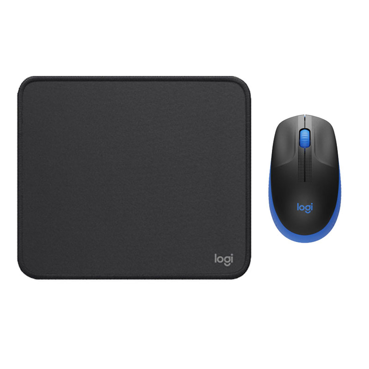 KIT LOGITECH MOUSE M190 AZUL PAD MOUSE 200X230 NEGRO - 1