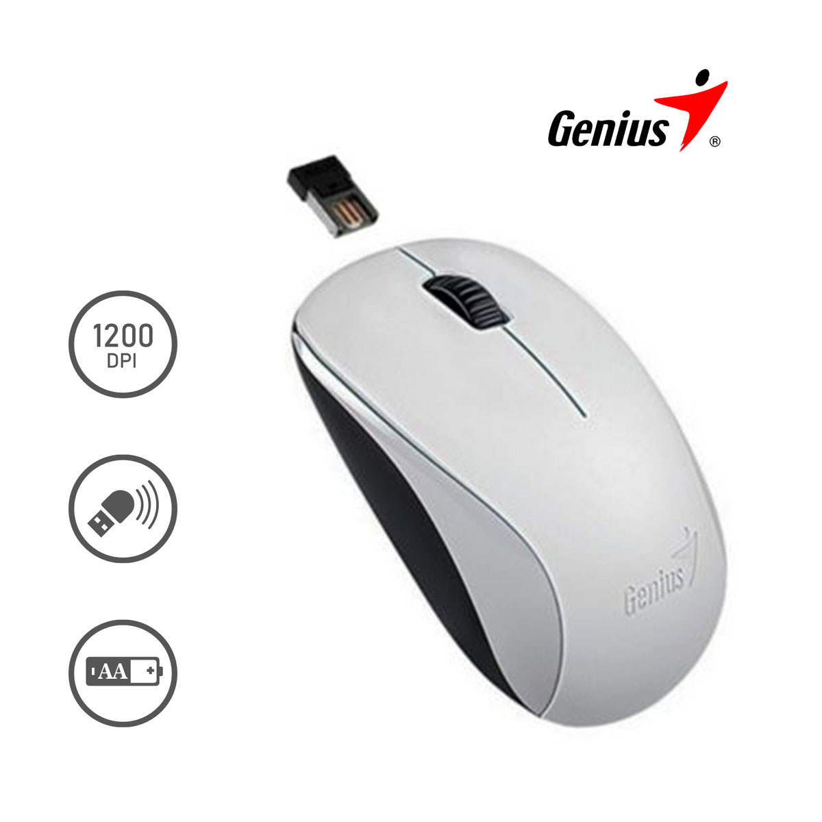 KIT GENIUS MOUSE NX-7000 BLANCO+ PAD MOUSE G-WMP 100 C/DESCANSADOR NEGRO - 2