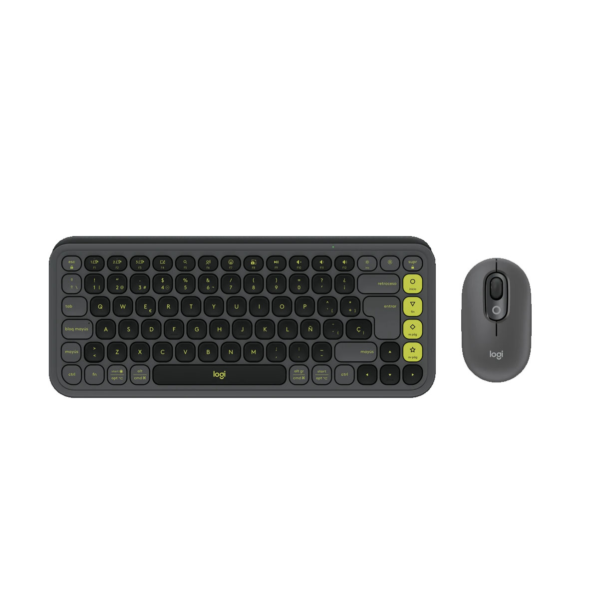 KIT TECLADO LOGITECH + MOUSE POP ICON BLUETOOTH GRAPHITE - 1