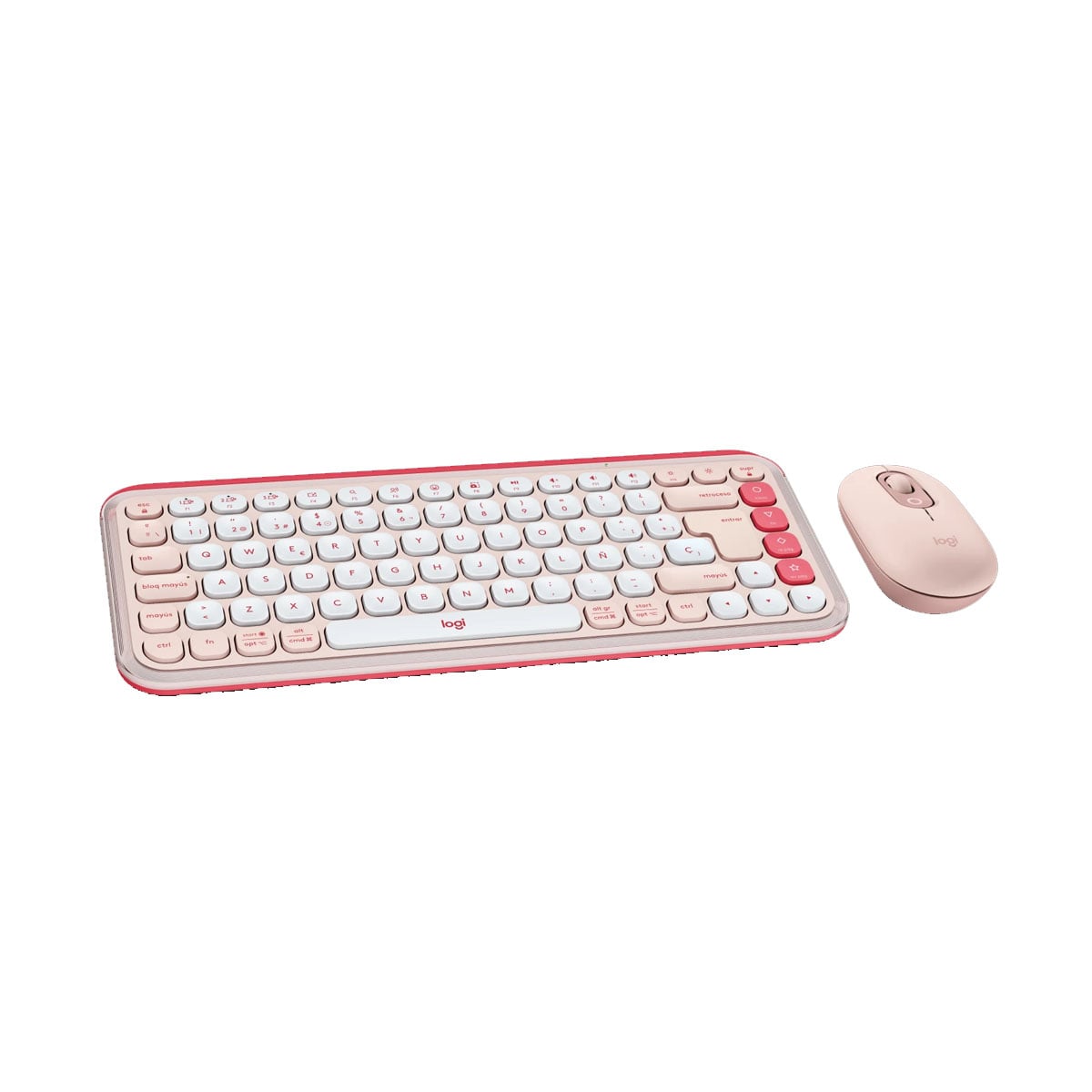 KIT TECLADO LOGITECH + MOUSE POP ICON BLUETOOTH ROSADO - 2