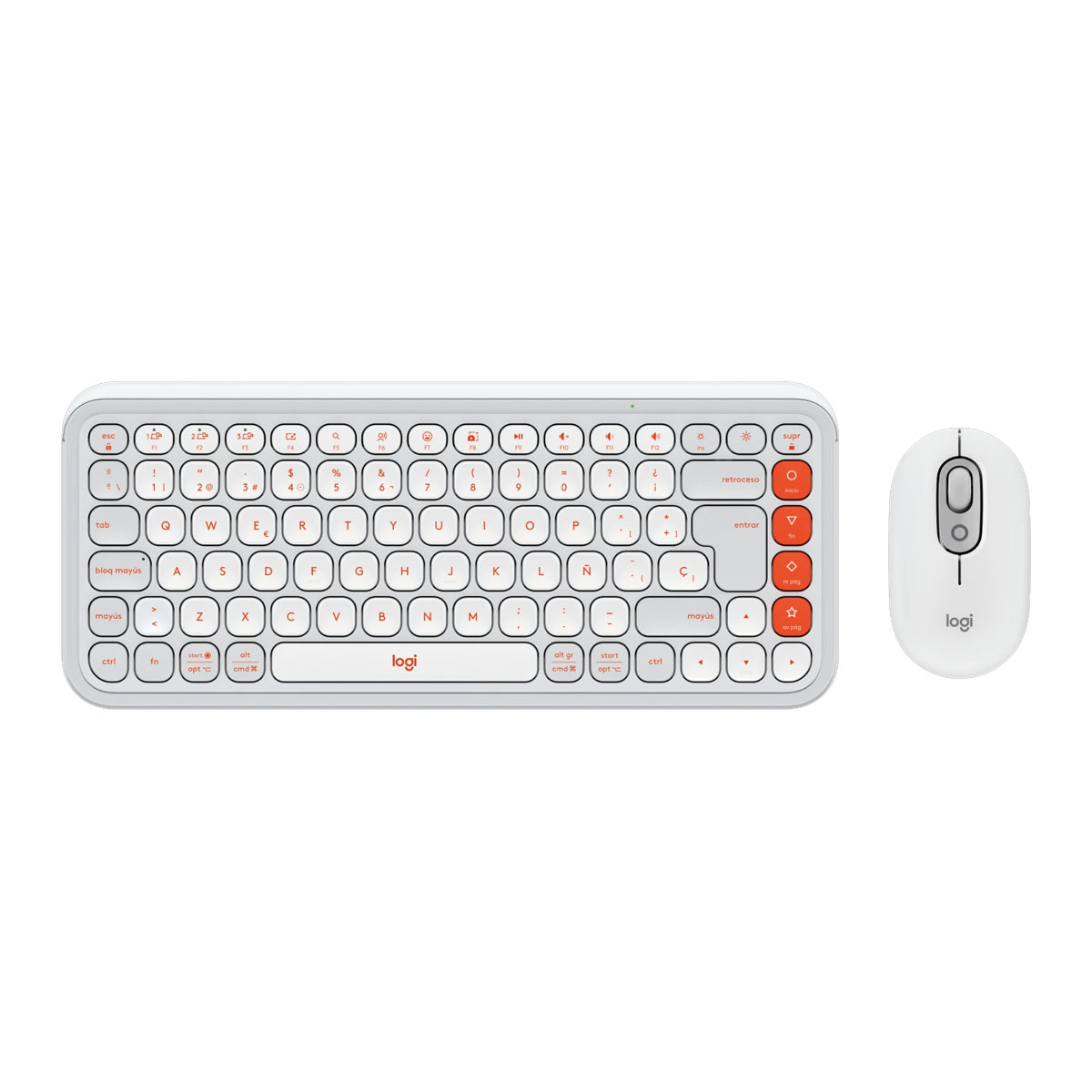 KIT TECLADO LOGITECH + MOUSE POP ICON BLUETOOTH BLANCO - 1
