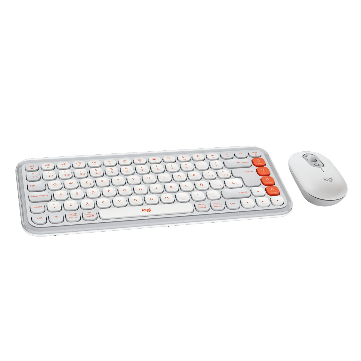 KIT TECLADO LOGITECH + MOUSE POP ICON BLUETOOTH BLANCO - 2