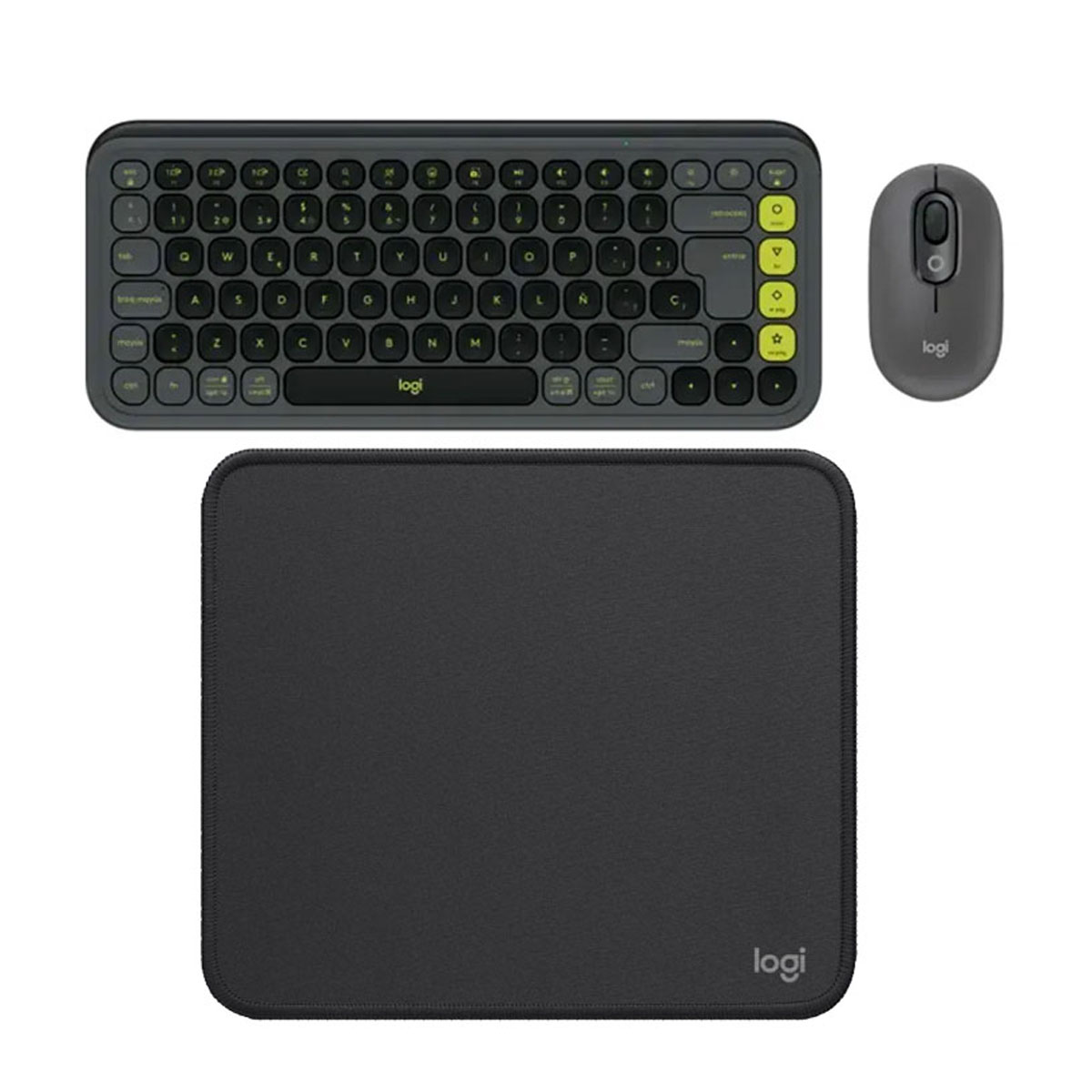 KIT LOGITECH TECLADO + MOUSE POP ICON BLUETOOTH NEGRO PAD MOUSE 200X230 NEGRO - 1