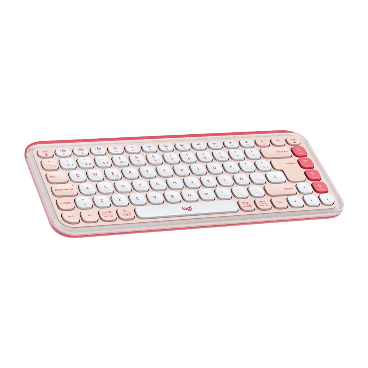 KIT LOGITECH TECLADO + MOUSE POP ICON BLUETOOTH  PAD MOUSE 200X230 ROSADO - 3