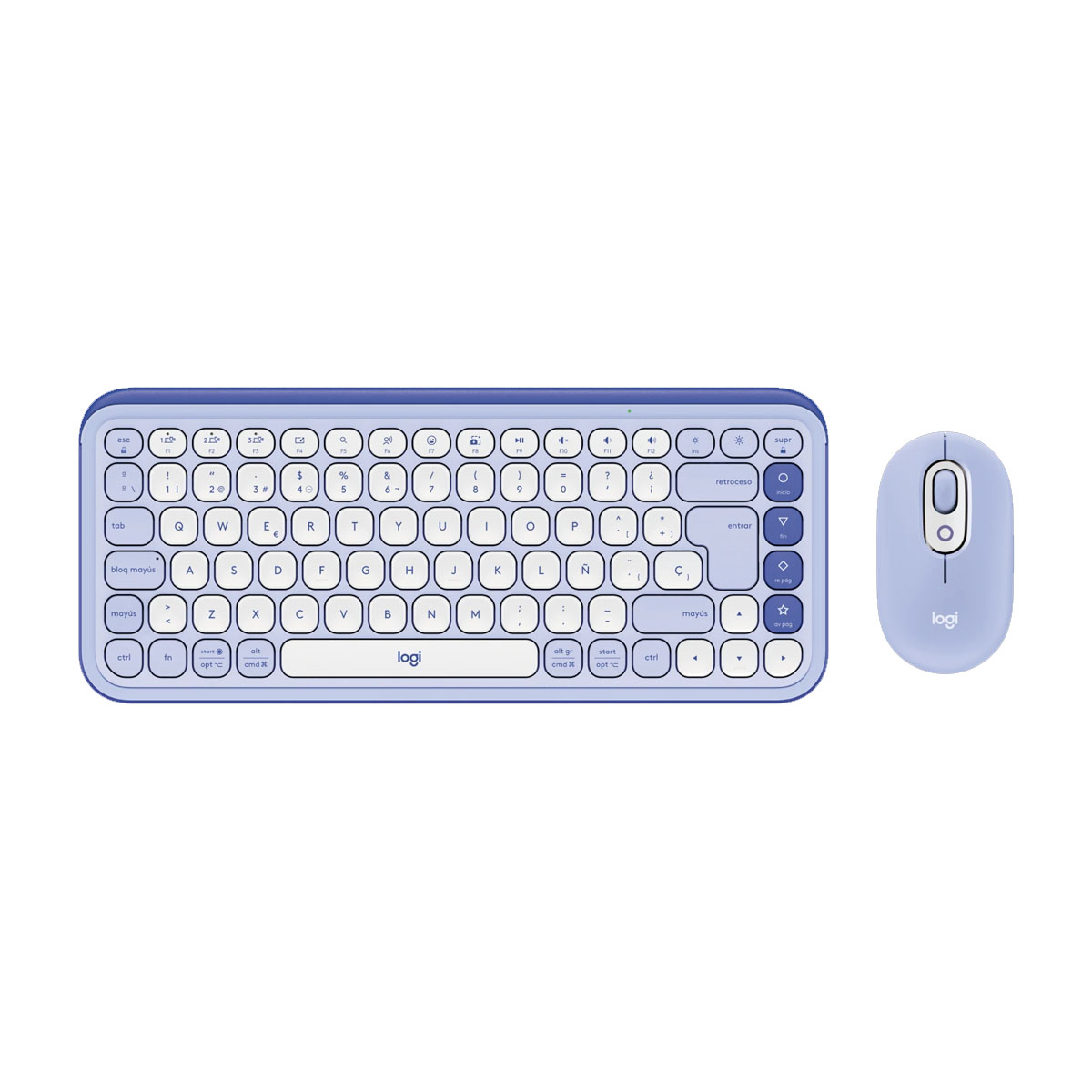 KIT LOGITECH TECLADO + MOUSE POP ICON BLUETOOTH LILA PAD MOUSE 200X230 AZUL - 2