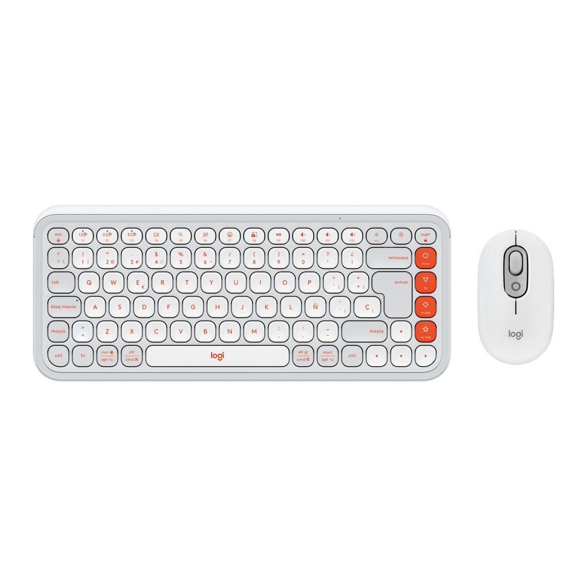 KIT LOGITECH TECLADO + MOUSE POP ICON BLUETOOTH BLANCO PAD MOUSE 200X230 NEGRO - 2