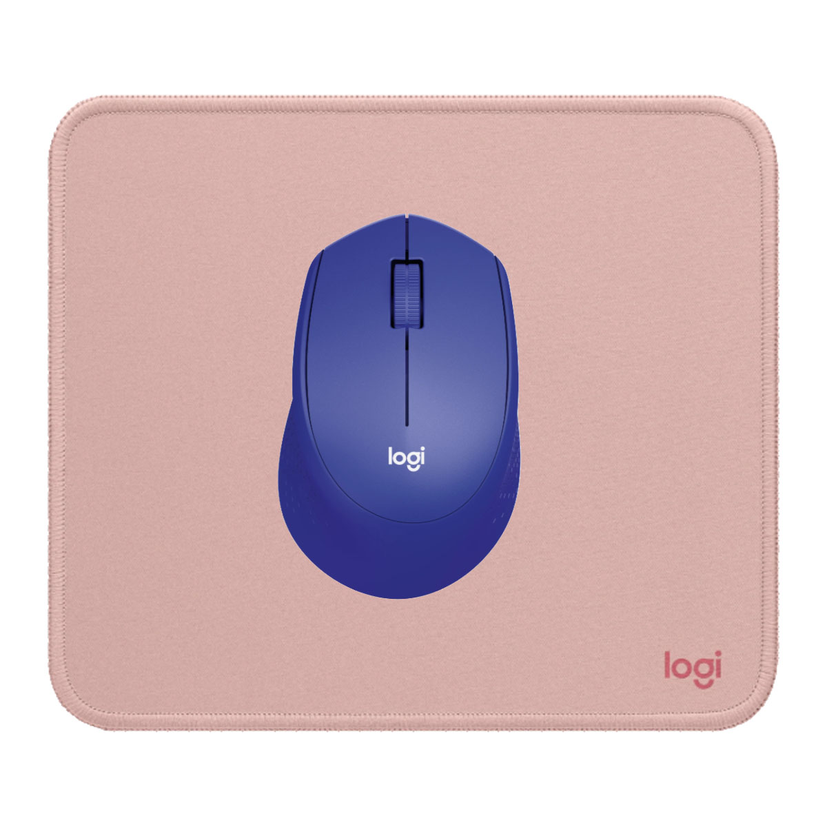 KIT LOGITECH MOUSE M280 AZUL  PAD MOUSE 200X230 ROSADO - 1