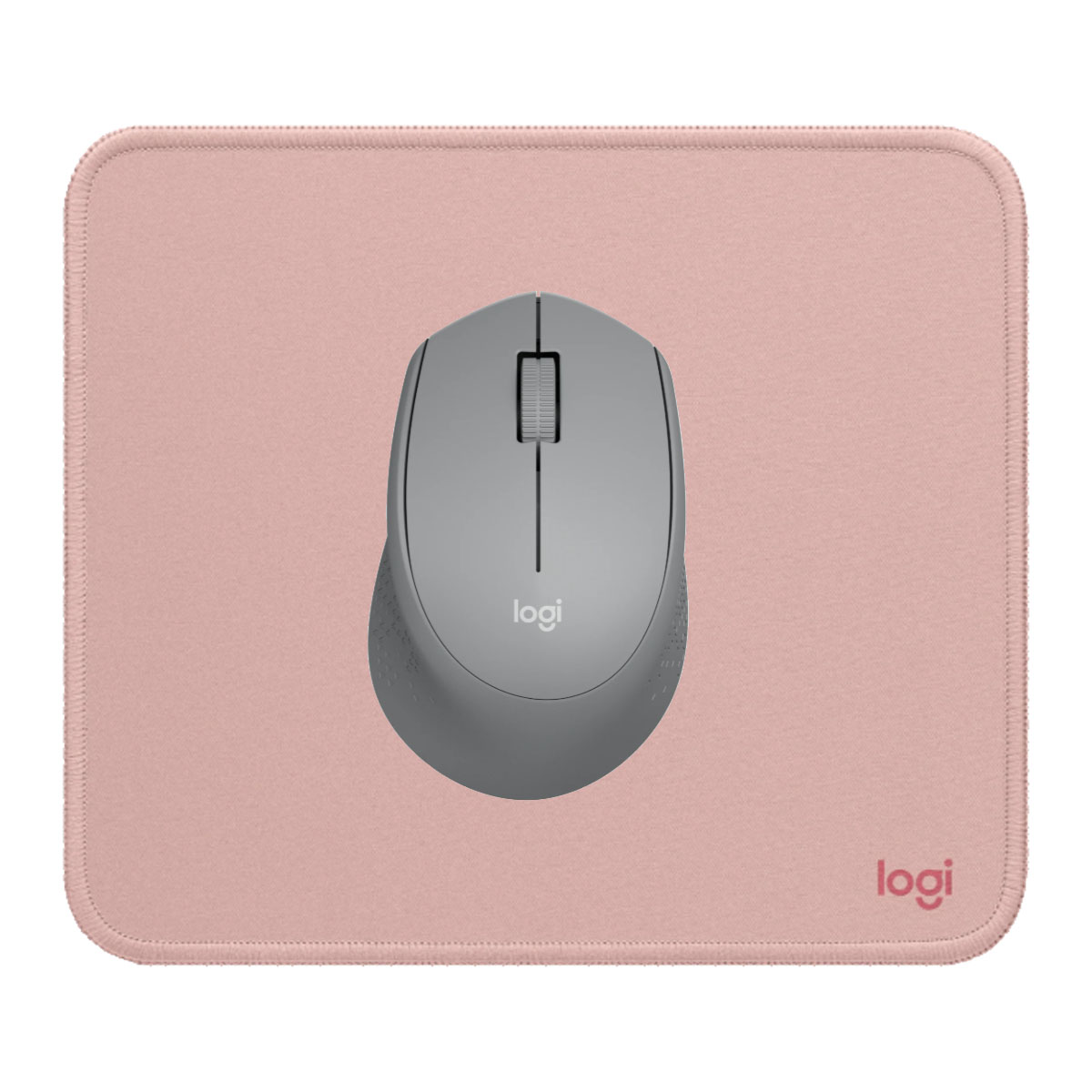 KIT LOGITECH MOUSE M280 GRIS PAD MOUSE 200X230 ROSADO - 1