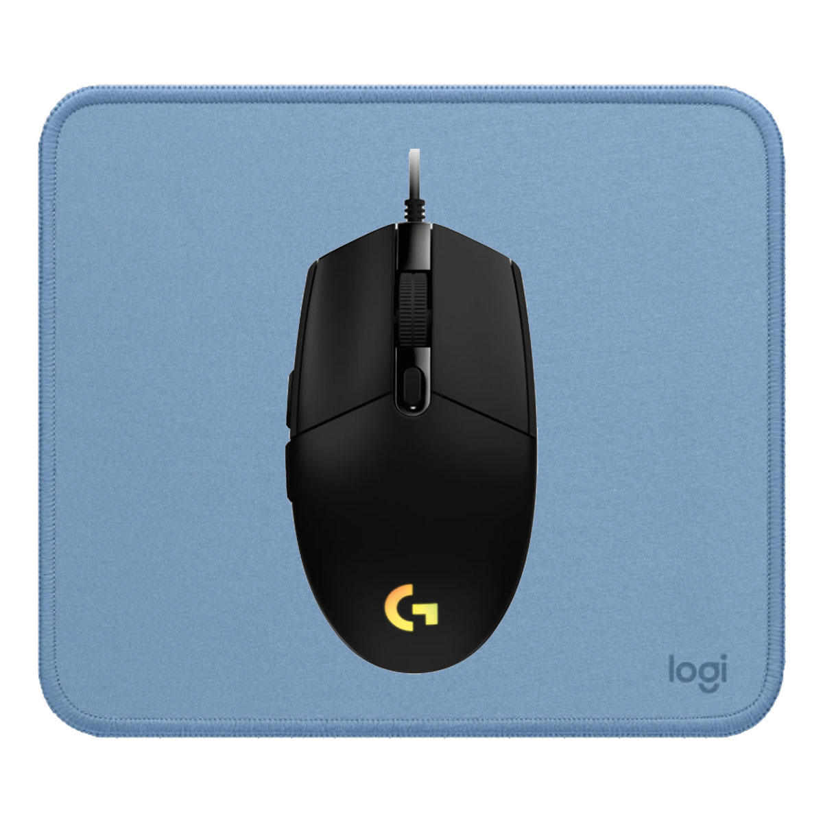 KIT LOGITECH MOUSE G203 NEGRO Y PAD MOUSE 200X230 AZUL - 1