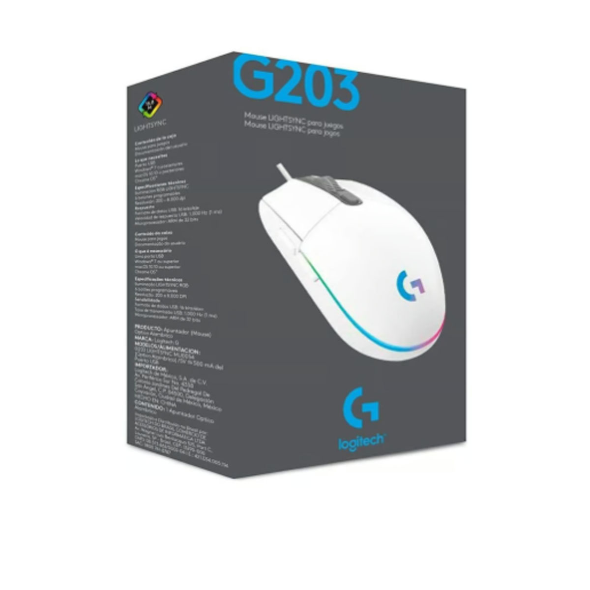KIT LOGITECH MOUSE G203 BLANCO Y PAD MOUSE 200X230 ROSADO - 3