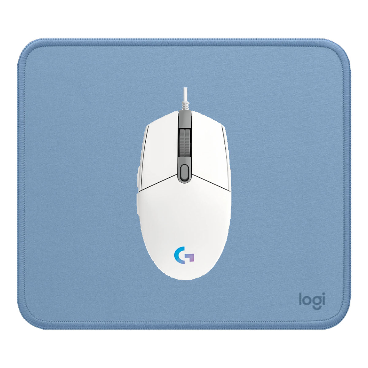 KIT LOGITECH MOUSE G203 BLANCO Y PAD MOUSE 200X230 AZUL - 1