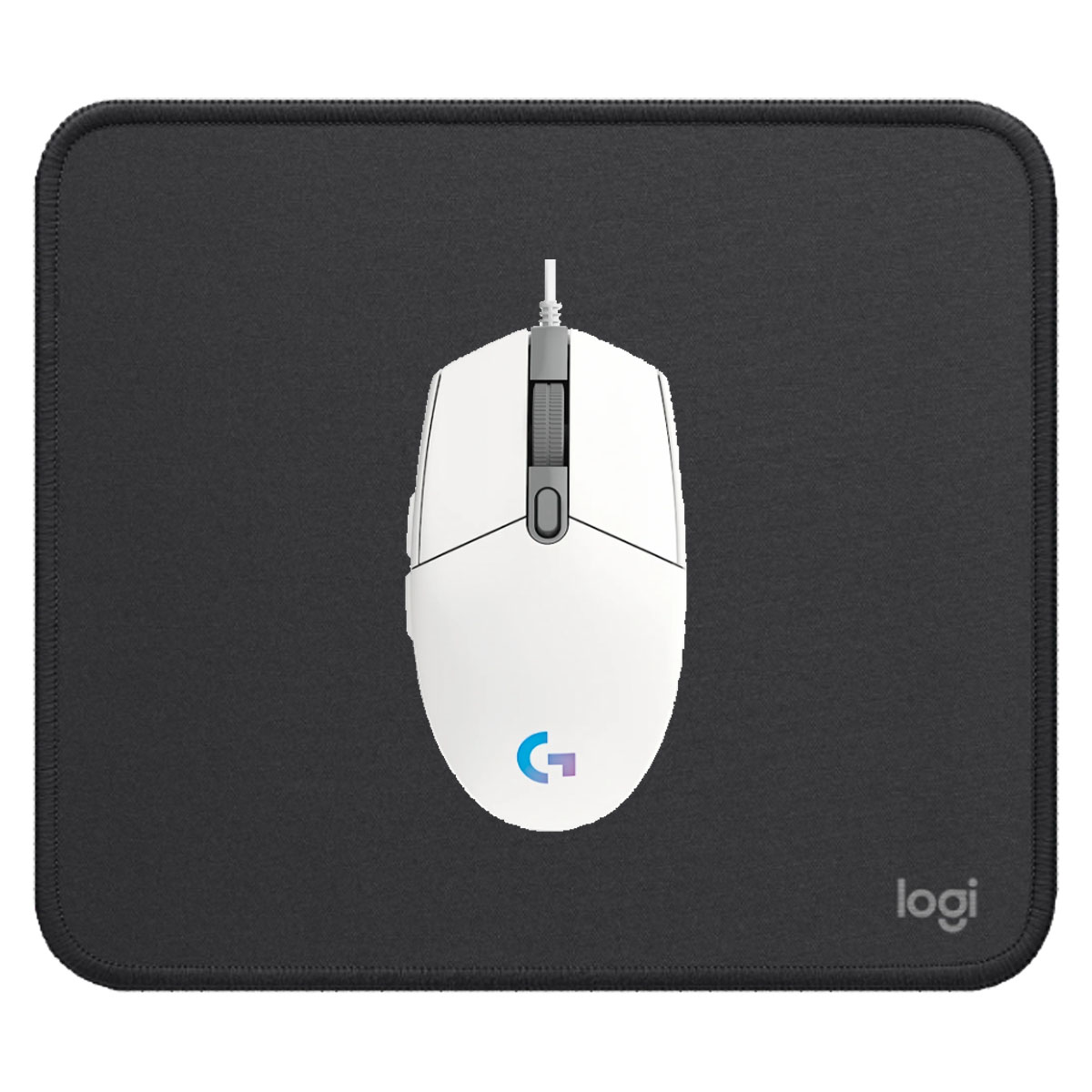 KIT LOGITECH MOUSE G203 BLANCO Y PAD MOUSE 200X230 NEGRO - 1